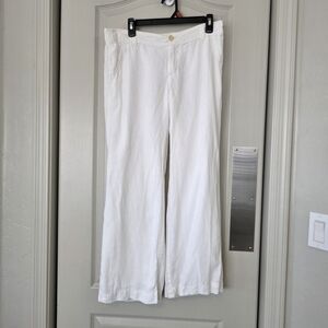 GAP White Wide-Leg Casual Pants